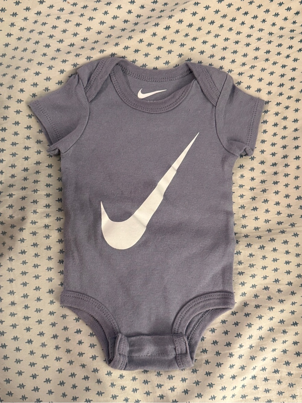 Nike Grey/Purple Infant Bodysuit with White Swoosh 0-6 Months